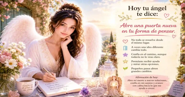 Hoy tu ángel te dice: Abre una puerta nueva en tu forma de pensar