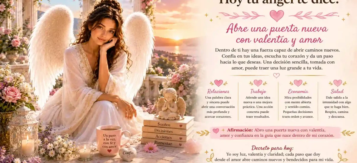 Hoy tu ángel te dice: Abre una puerta nueva con valentía y amor