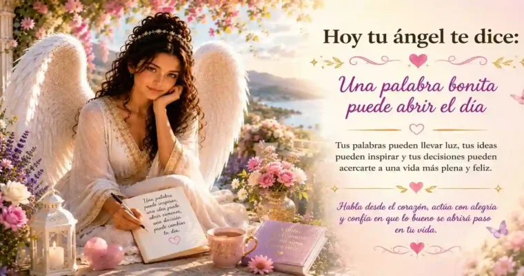 Hoy tu ángel te dice: Una palabra bonita puede abrir el día
