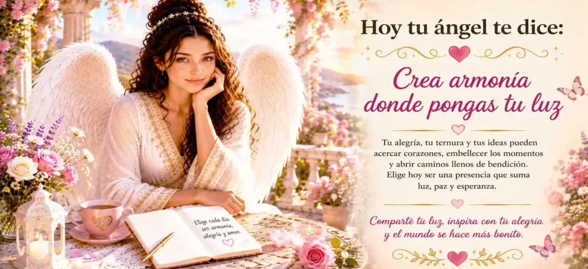 Hoy tu ángel te dice: Crea armonía donde pongas tu luz