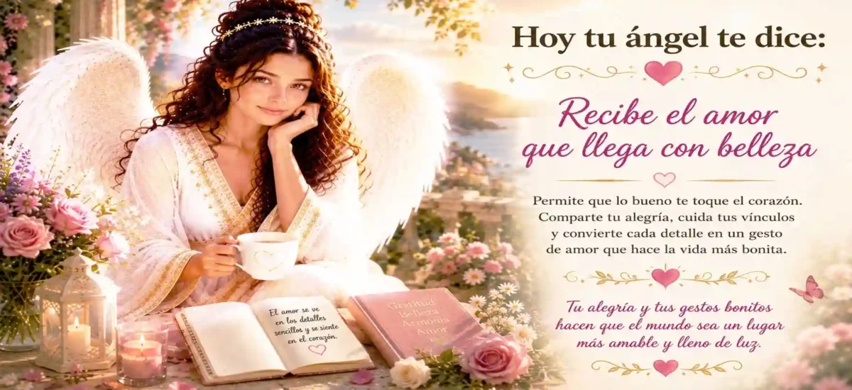 Hoy tu ángel te dice: Recibe el amor que llega con belleza
