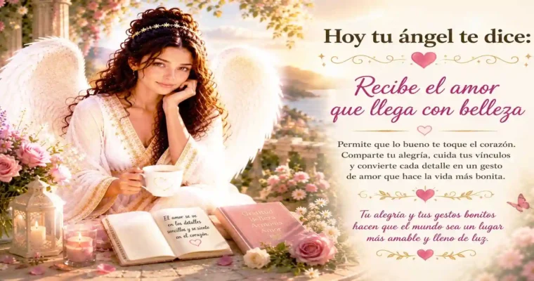 Hoy tu ángel te dice: Recibe el amor que llega con belleza
