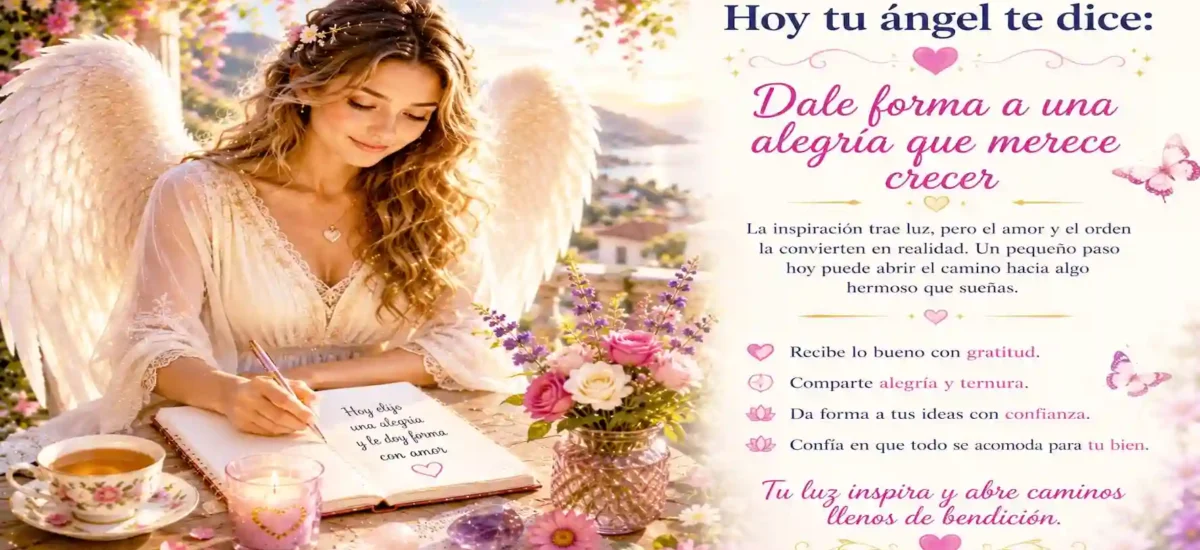 Hoy tu ángel te dice: Dale forma a una alegría que merece crecer