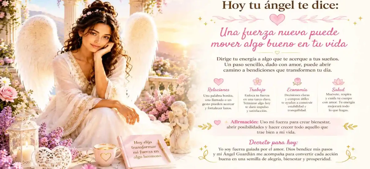 Hoy tu ángel te dice: Una fuerza nueva puede mover algo bueno en tu vida
