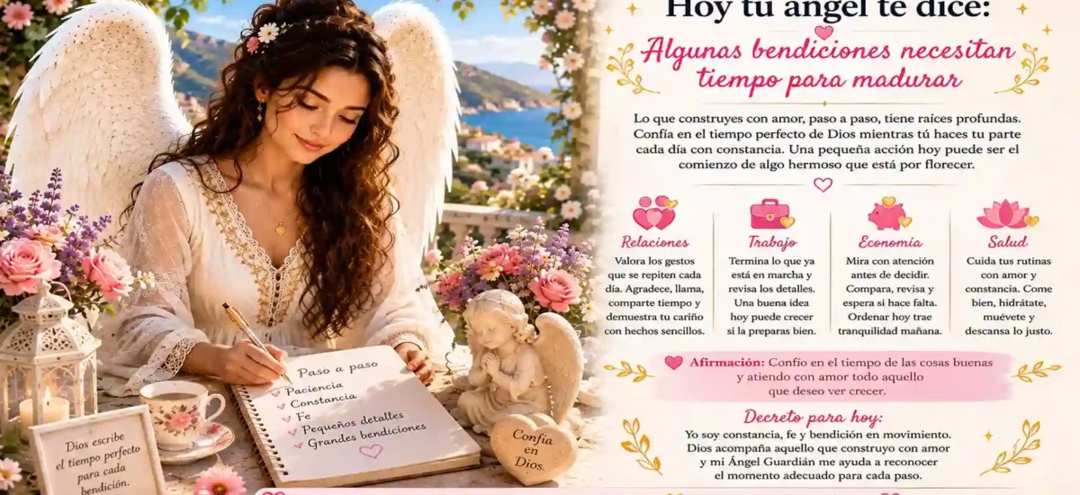 Hoy tu ángel te dice: Algunas bendiciones necesitan tiempo para madurar
