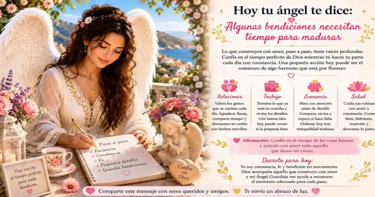 Hoy tu ángel te dice: Algunas bendiciones necesitan tiempo para madurar