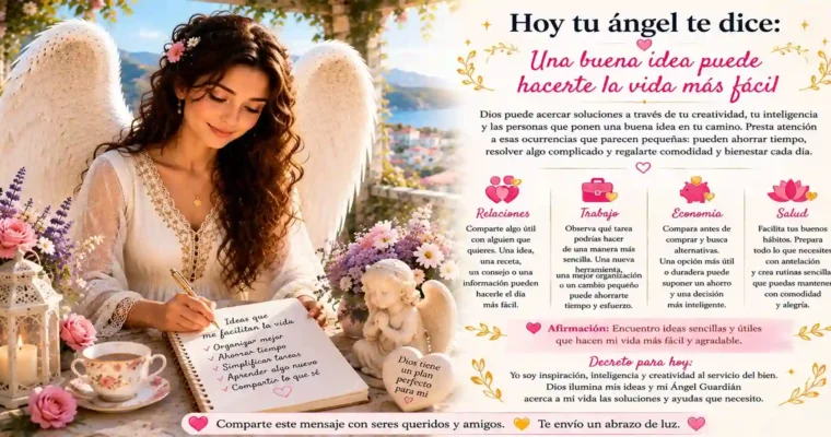 Hoy tu ángel te dice: Una buena idea puede hacerte la vida más fácil