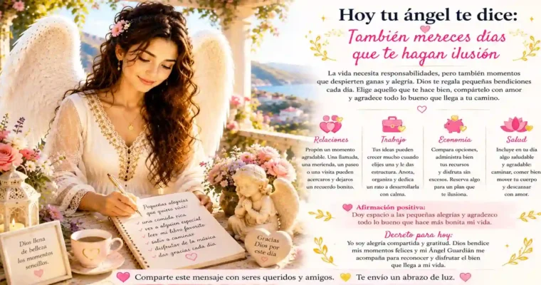 Hoy tu ángel te dice: También mereces días que te hagan ilusión