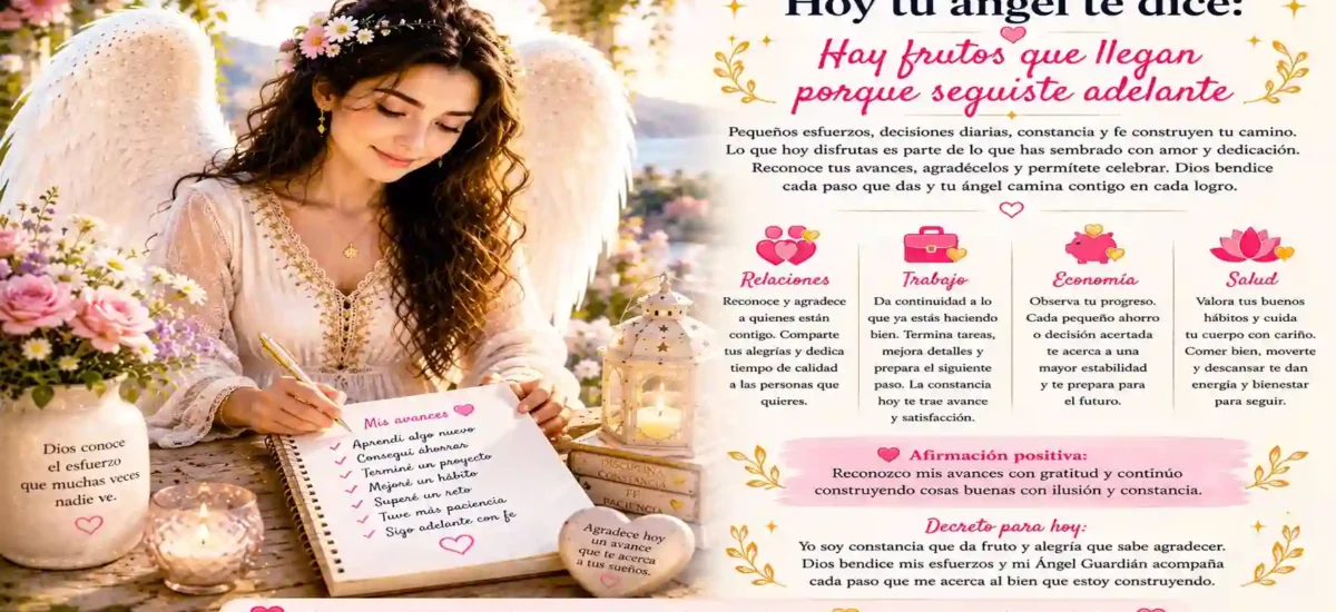Hoy tu ángel te dice: Hay frutos que llegan porque seguiste adelante