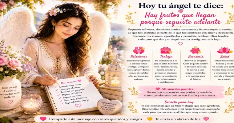 Hoy tu ángel te dice: Hay frutos que llegan porque seguiste adelante