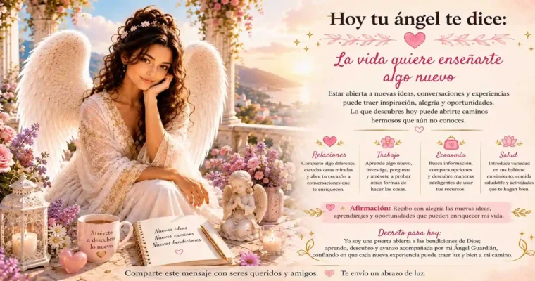 Hoy tu ángel te dice: La vida quiere enseñarte algo nuevo