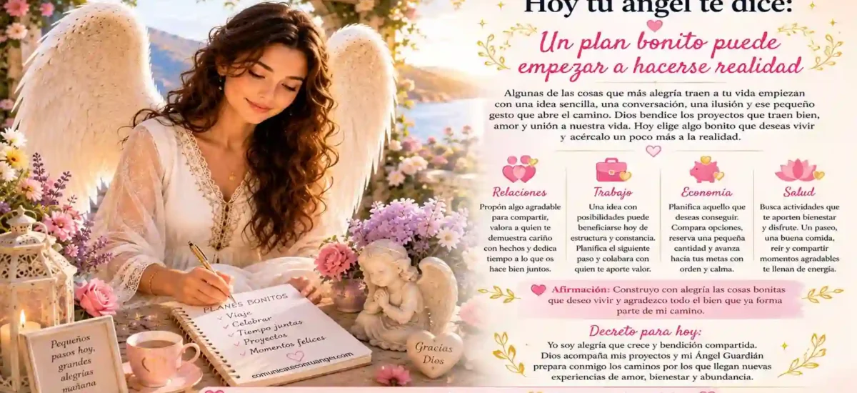 Hoy tu ángel te dice: Un plan bonito puede empezar a hacerse realidad