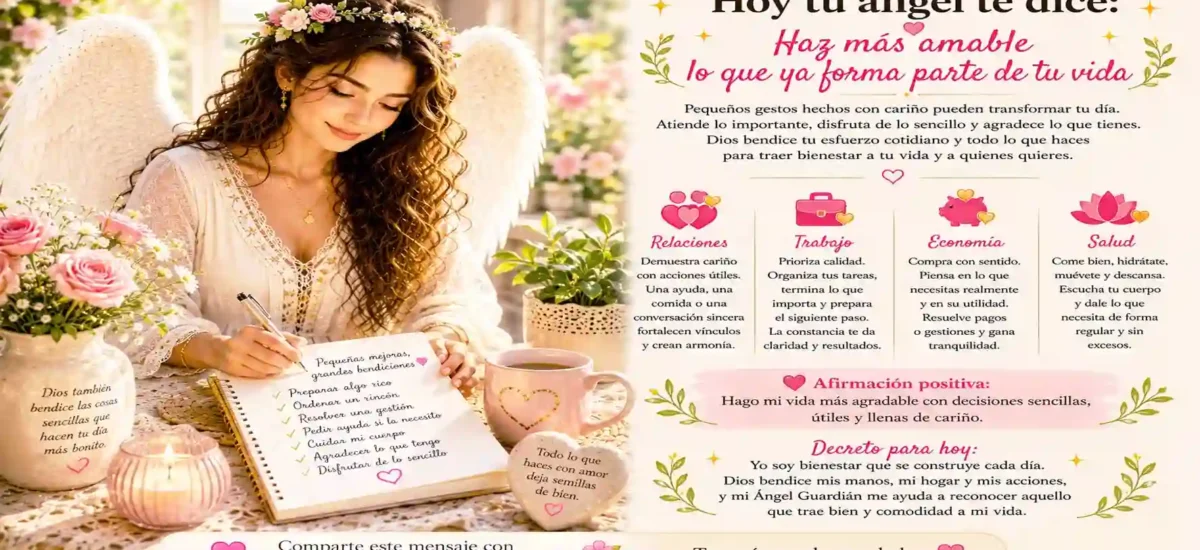 Hoy tu ángel te dice: Haz más amable lo que ya forma parte de tu vida