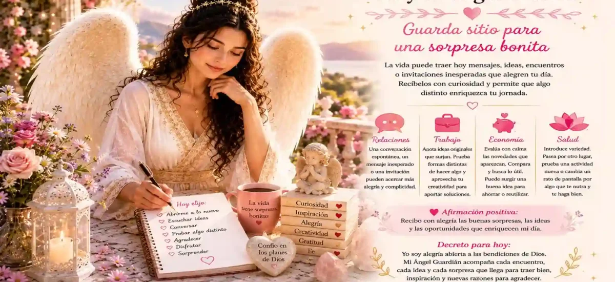 Hoy tu ángel te dice: Guarda sitio para una sorpresa bonita