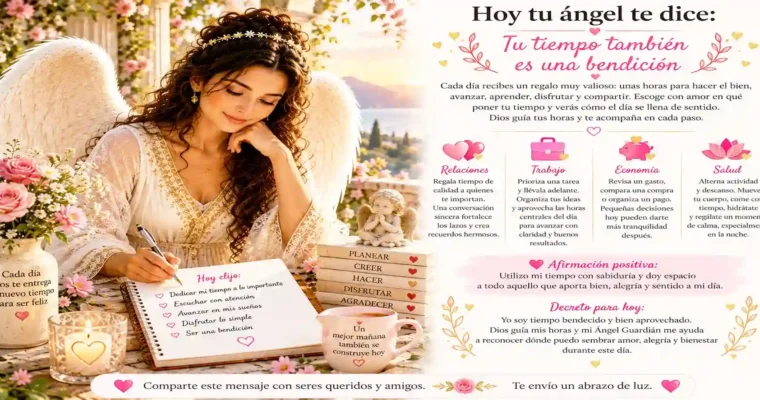 Hoy tu ángel te dice: Tu tiempo también es una bendición