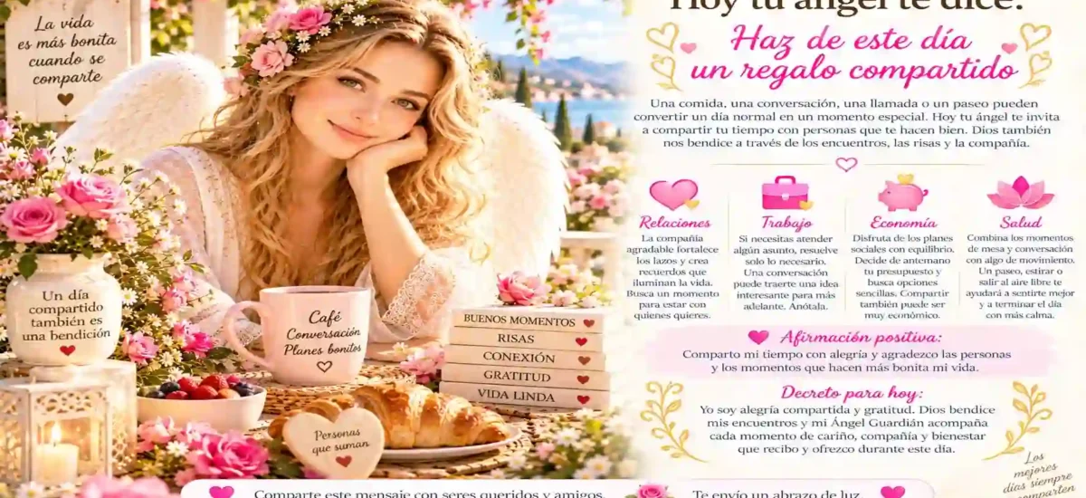 Hoy tu ángel te dice: Haz de este día un regalo compartido