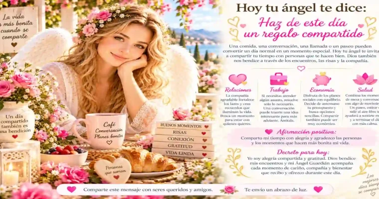 Hoy tu ángel te dice: Haz de este día un regalo compartido