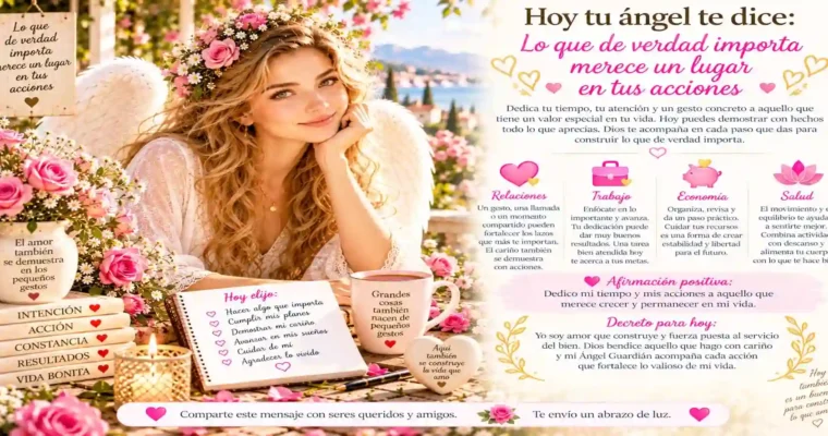 Hoy tu ángel te dice: Lo que de verdad importa merece un lugar en tus acciones