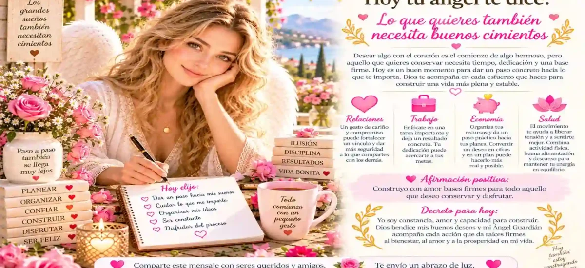 Hoy tu ángel te dice: Lo que quieres también necesita buenos cimientos