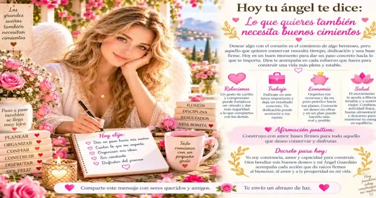 Hoy tu ángel te dice: Lo que quieres también necesita buenos cimientos