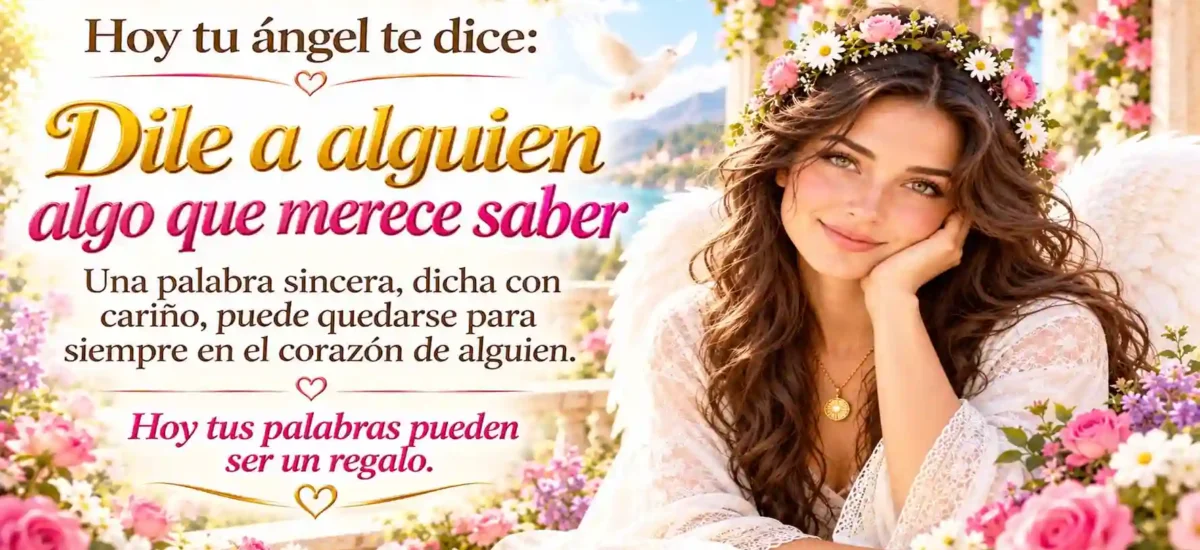 Hoy tu ángel te dice: Dile a alguien algo que merece saber