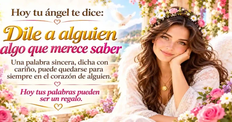 Hoy tu ángel te dice: Dile a alguien algo que merece saber
