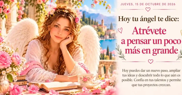 Hoy tu ángel te dice: Atrévete a pensar un poco más en grande
