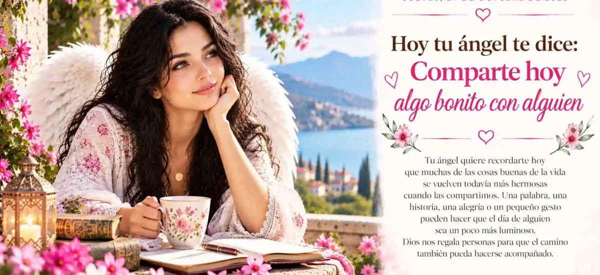 Hoy tu ángel te dice: Comparte hoy algo bonito con alguien