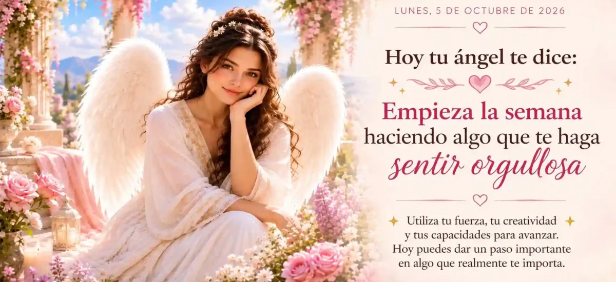 Hoy tu ángel te dice: Empieza la semana haciendo algo que te haga sentir orgullosa