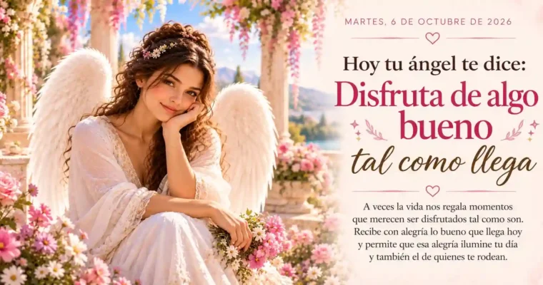Hoy tu ángel te dice: Disfruta de algo bueno tal como llega