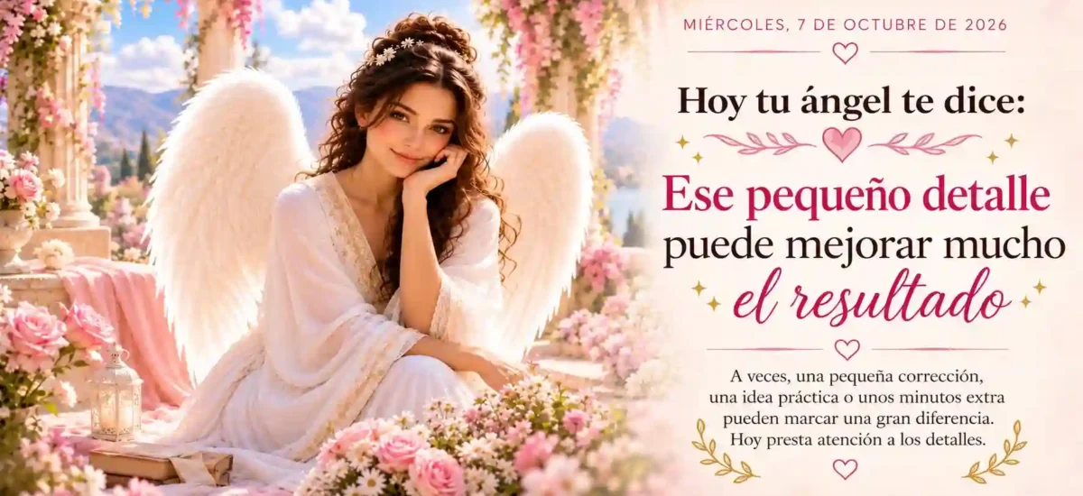 Hoy tu ángel te dice: Ese pequeño detalle puede mejorar mucho el resultado