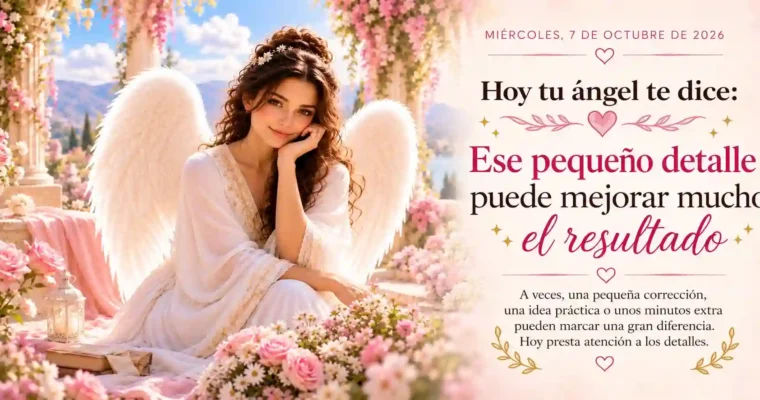 Hoy tu ángel te dice: Ese pequeño detalle puede mejorar mucho el resultado