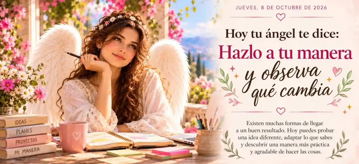 Hoy tu ángel te dice: Hazlo a tu manera y observa qué cambia