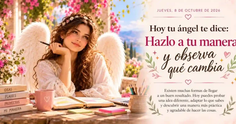 Hoy tu ángel te dice: Hazlo a tu manera y observa qué cambia